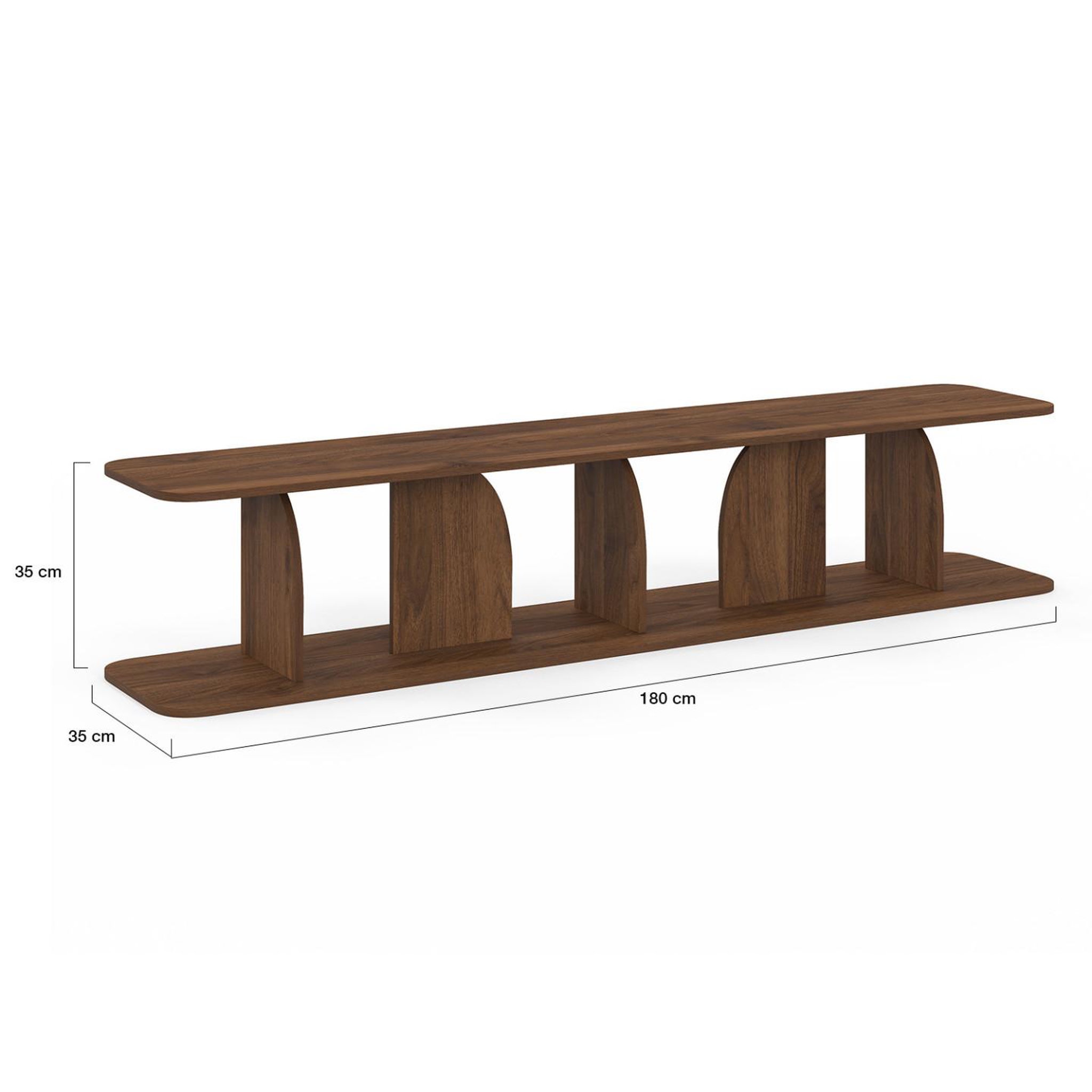 Voir la diapositive 4 : ID MARKET Meuble tv 180 cm japandi edith bois effet noyer
