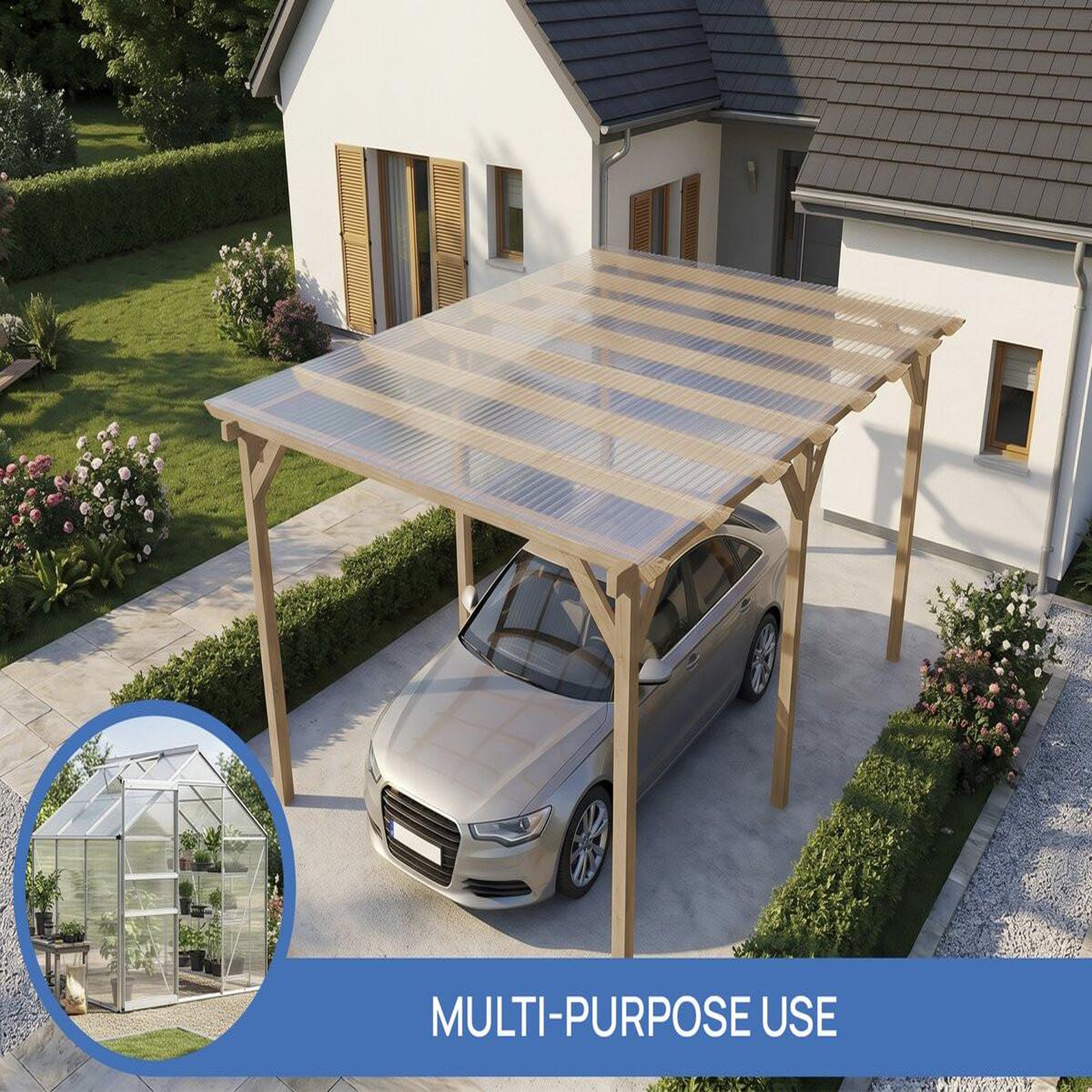 Voir la diapositive 2 : Habitat et Jardin Lot de 10 panneaux en polycarbonate 4 mm  michigan  7,9 m2