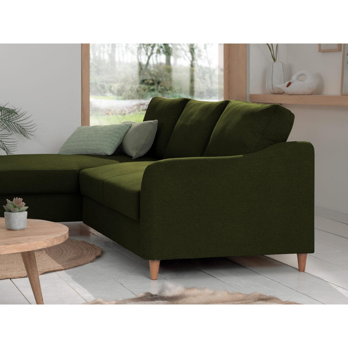 LISA DESIGN Will - canapé d'angle gauche - convertible avec coffre - 4 places - en tissu