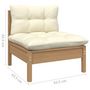 Voir la diapositive 6 : VIDAXL Canape 4 places de jardin et coussins creme Bois de pin solide