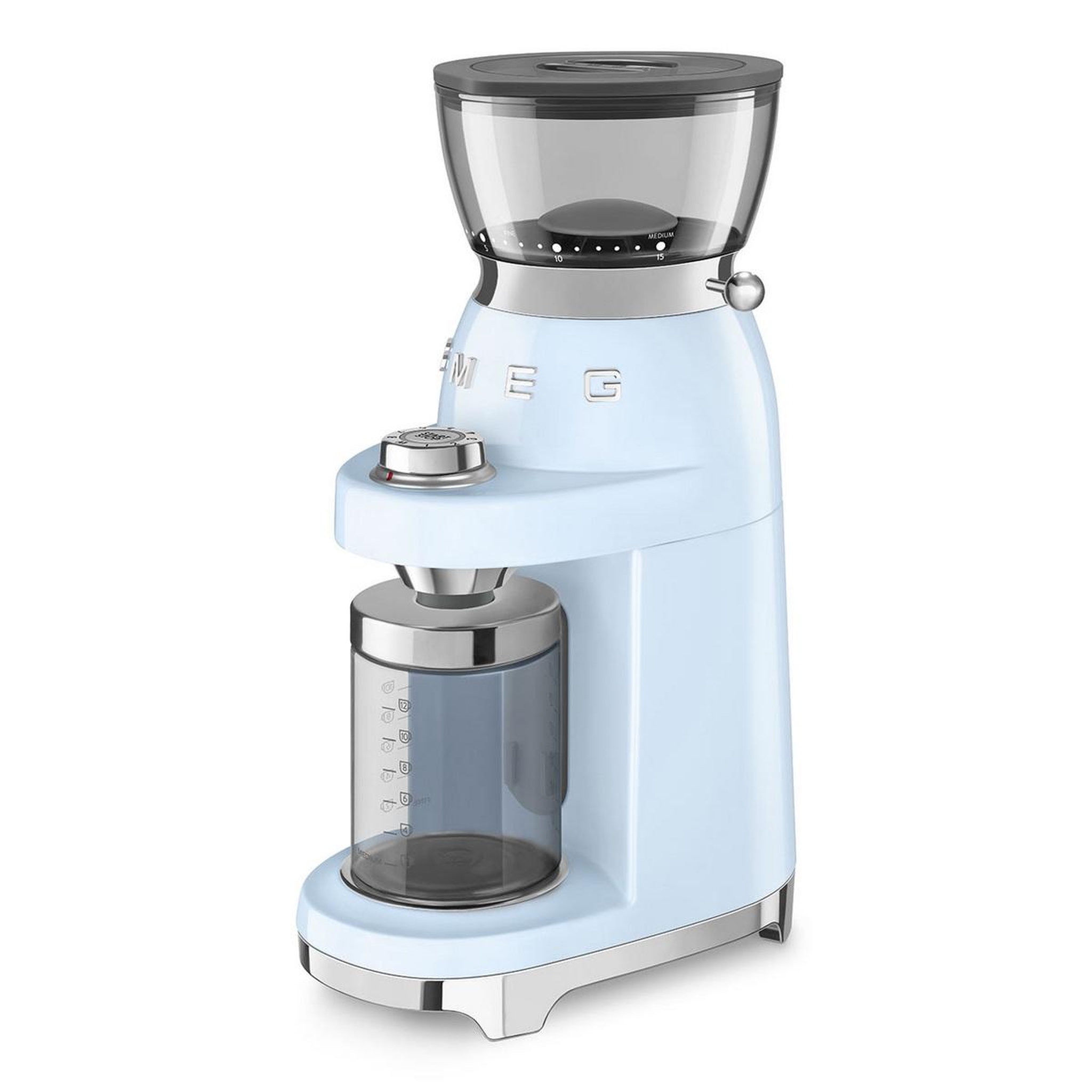 Voir la diapositive 2 : SMEG Moulin à café 240g 150w bleu azur - cgf03pbeu