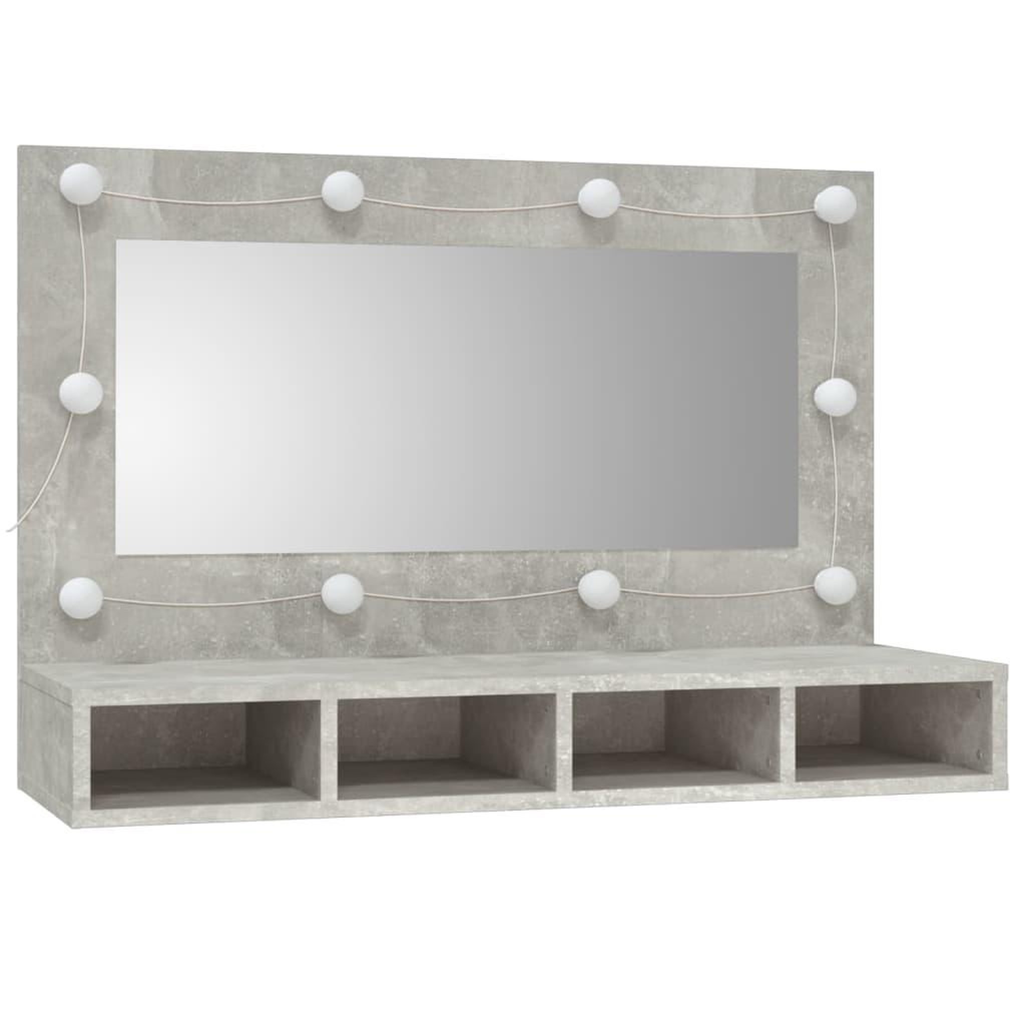 Voir la diapositive 3 : VIDAXL Armoire a miroir avec LED Gris beton 90x31,5x62 cm