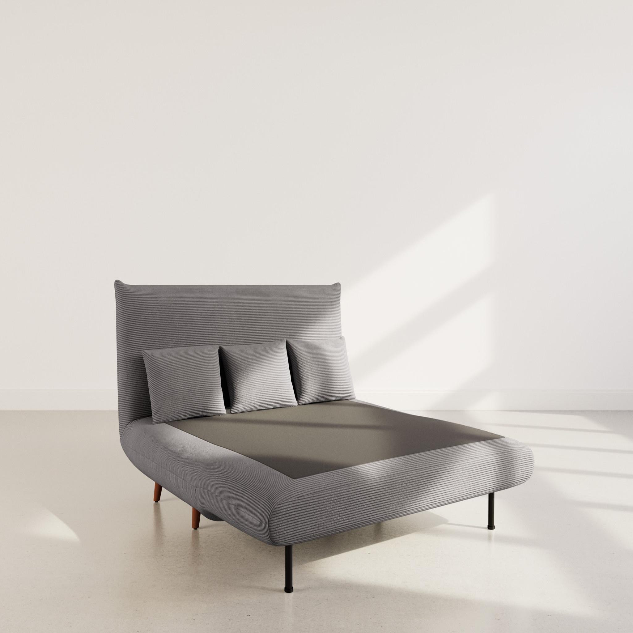 Voir la diapositive 2 : BEST MOBILIER Lumi - banquette convertible clic-clac 2 places en velours côtelé