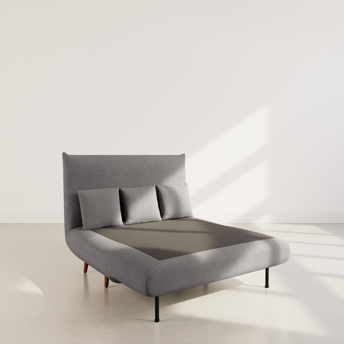 BEST MOBILIER Lumi - banquette convertible clic-clac 2 places en velours côtelé