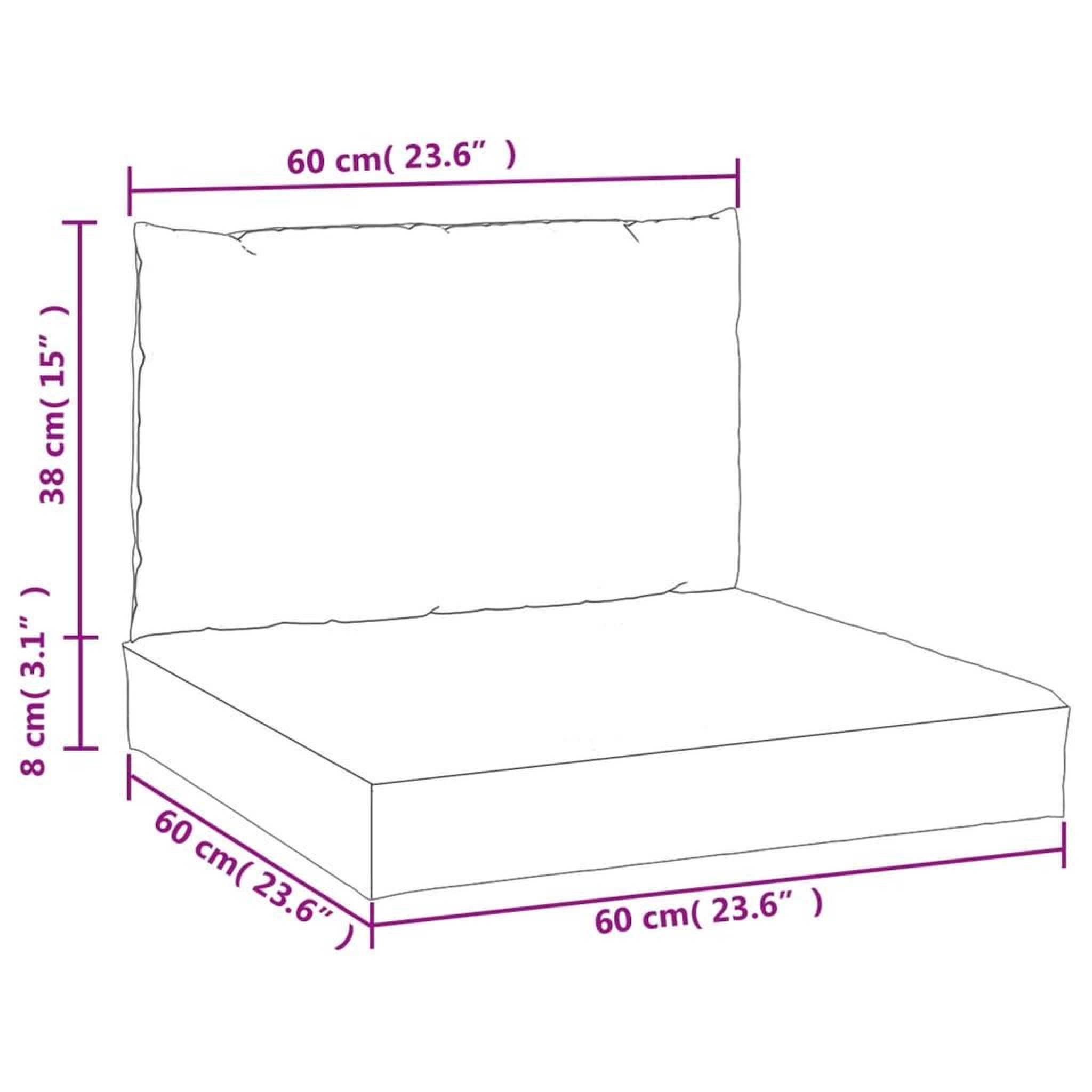 Voir la diapositive 6 : VIDAXL Coussins de palette lot de 2 rose tissu Oxford