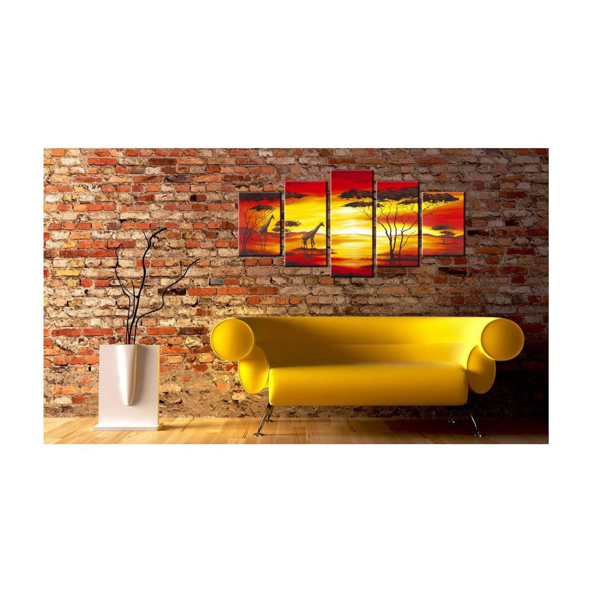 Paris Prix Tableau Imprimé  Girafes au Coucher du Soleil