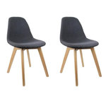 Paris Prix Lot de 2 Chaises Scandinaves  Pilta  87cm Noir