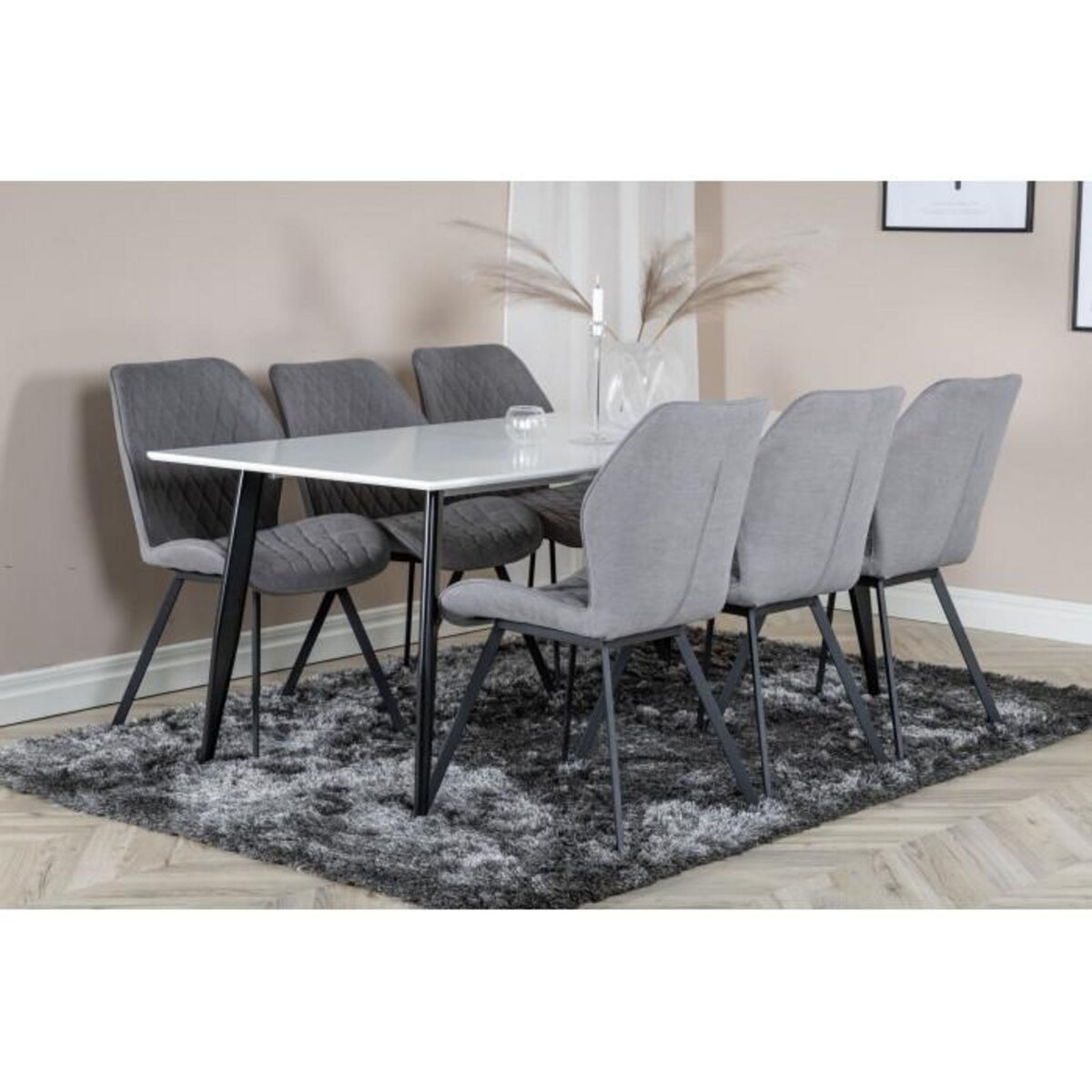 Paris Prix Table à Manger  Polar  180cm Blanc & Noir