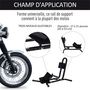 Voir la diapositive 4 : HOMCOM Rail de support universel pour moto - support béquille moto - bloque roue 17 à 21 pouces métal époxy