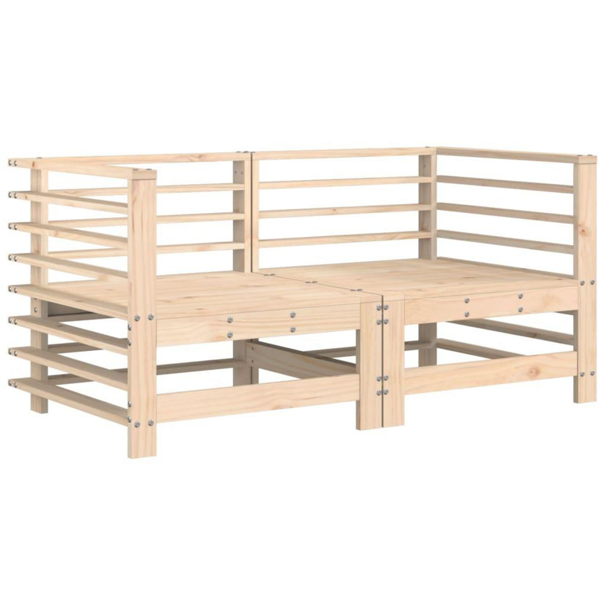 VIDAXL Canapes d'angle avec coussins 2 pcs bois de pin massif