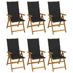 VIDAXL Chaises pliables de jardin lot de 6 avec coussins Bois d'acacia