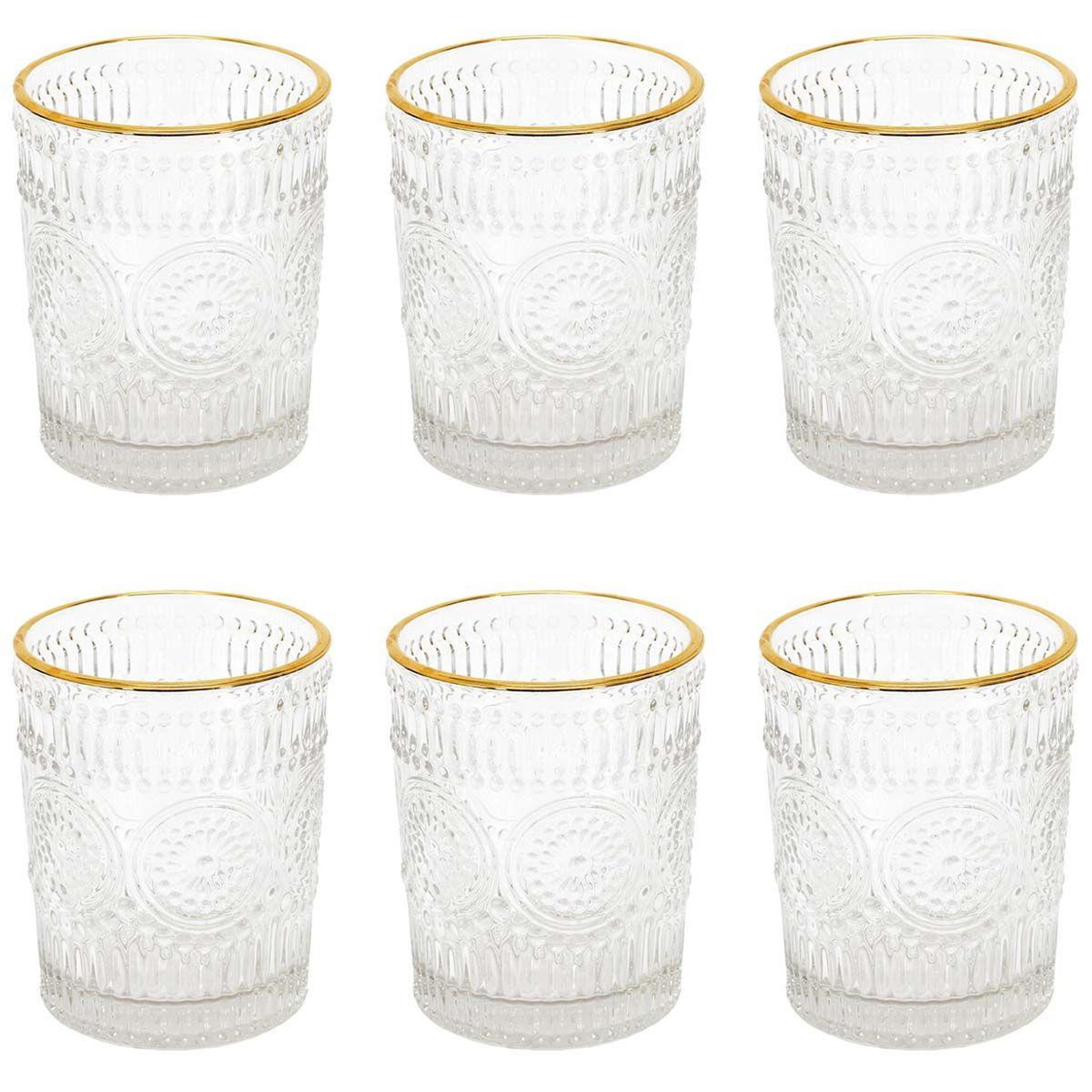 The Home Deco Factory Lot de 6 verres design  liseré  18cl transparent