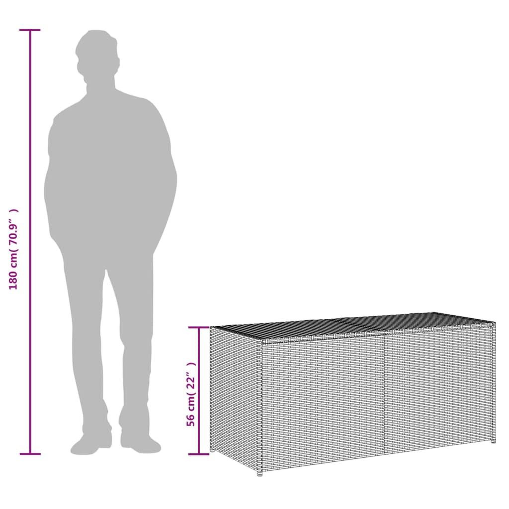 Voir la diapositive 6 : VIDAXL Boîte de rangement de jardin gris 283L resine tressee