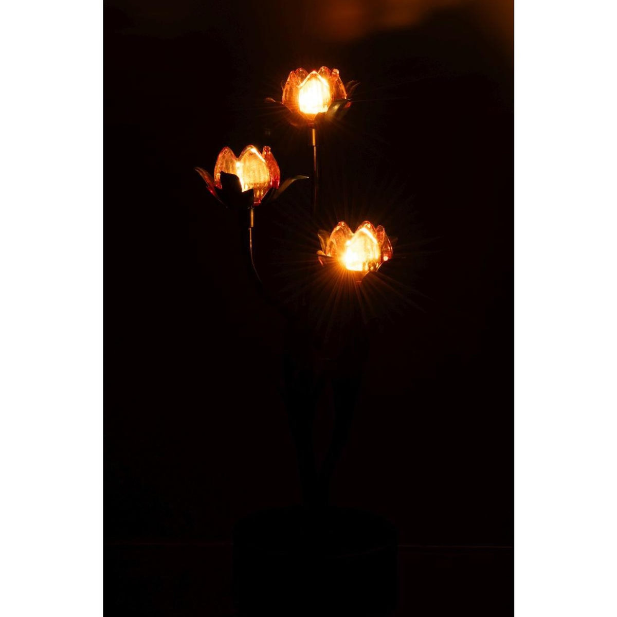 Paris Prix Lampe à Poser à LED  Fleur  36cm Noir & Orange