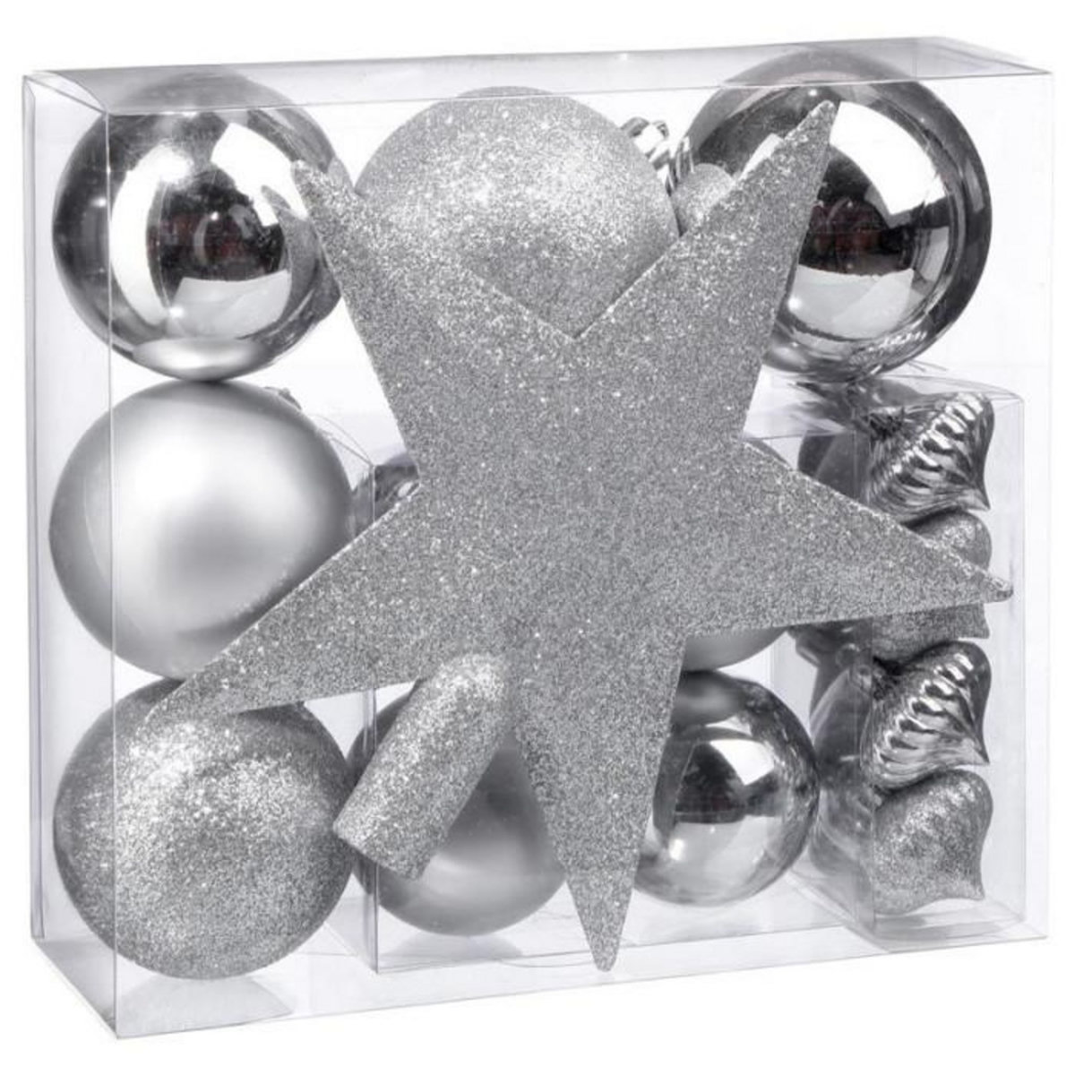 FEERIC LIGHT & CHRISTMAS Kit 18 Pièces Déco de Noël  Colorama  23cm Argent