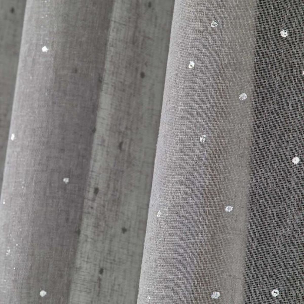 Paris Prix Rideau Voilage à Oeillets  Elea  140x240cm Gris & Argent