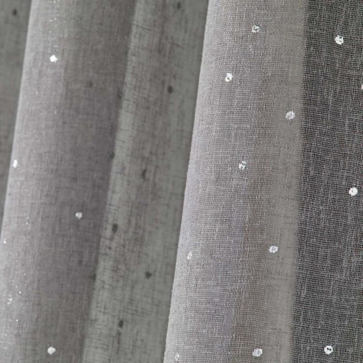 Paris Prix Rideau Voilage à Oeillets  Elea  140x240cm Gris & Argent