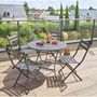 Voir la diapositive 2 : HESPERIDE Table de jardin pliante ronde 4 places GREENSBORO - Gris graphite