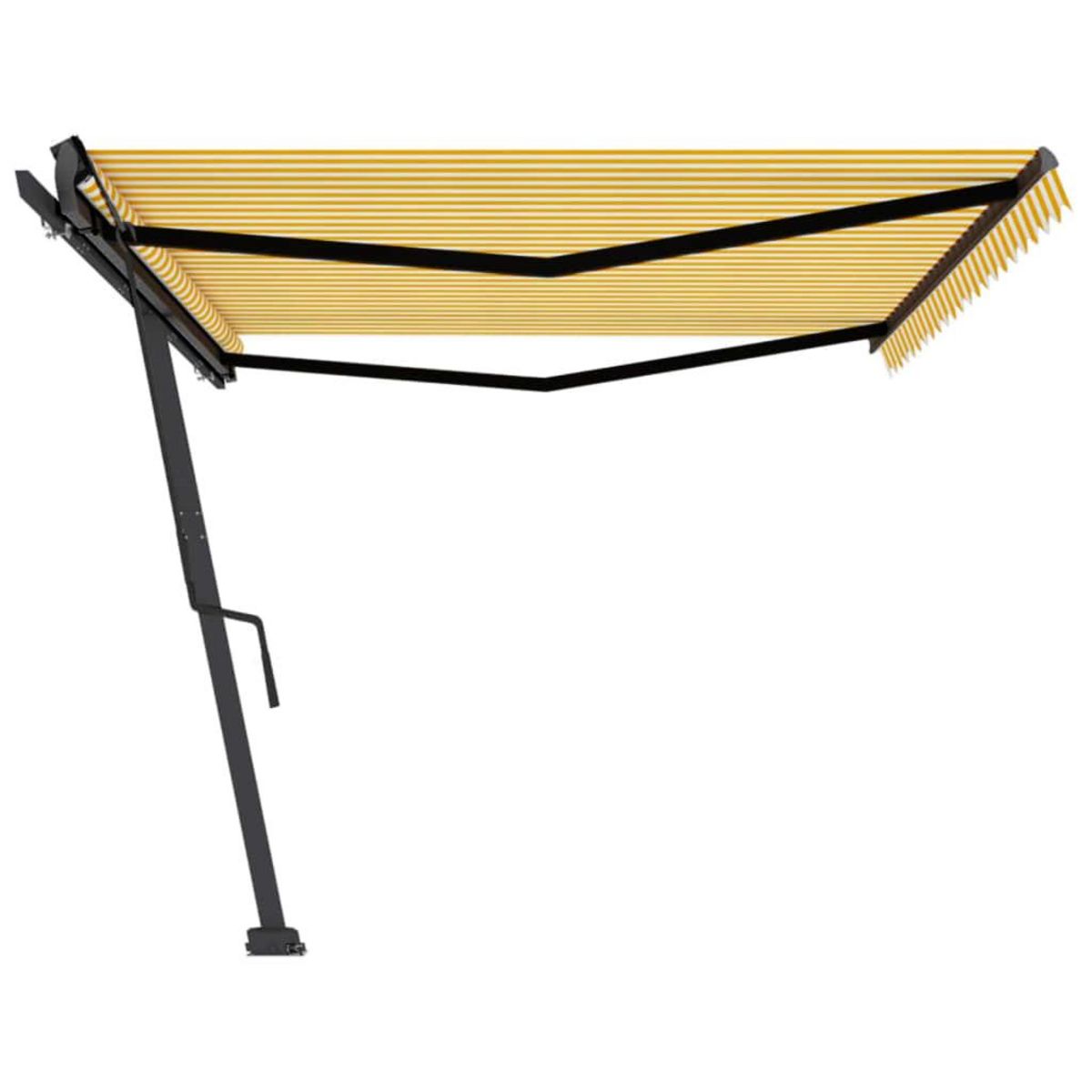VIDAXL Auvent manuel retractable sur pied 500x350 cm Jaune/Blanc