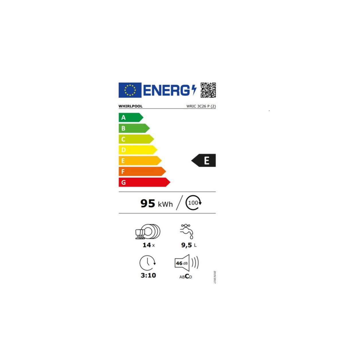 Whirlpool Lave-vaisselle 60cm 14 couverts 46db tout intégrable - WRIC3C26P