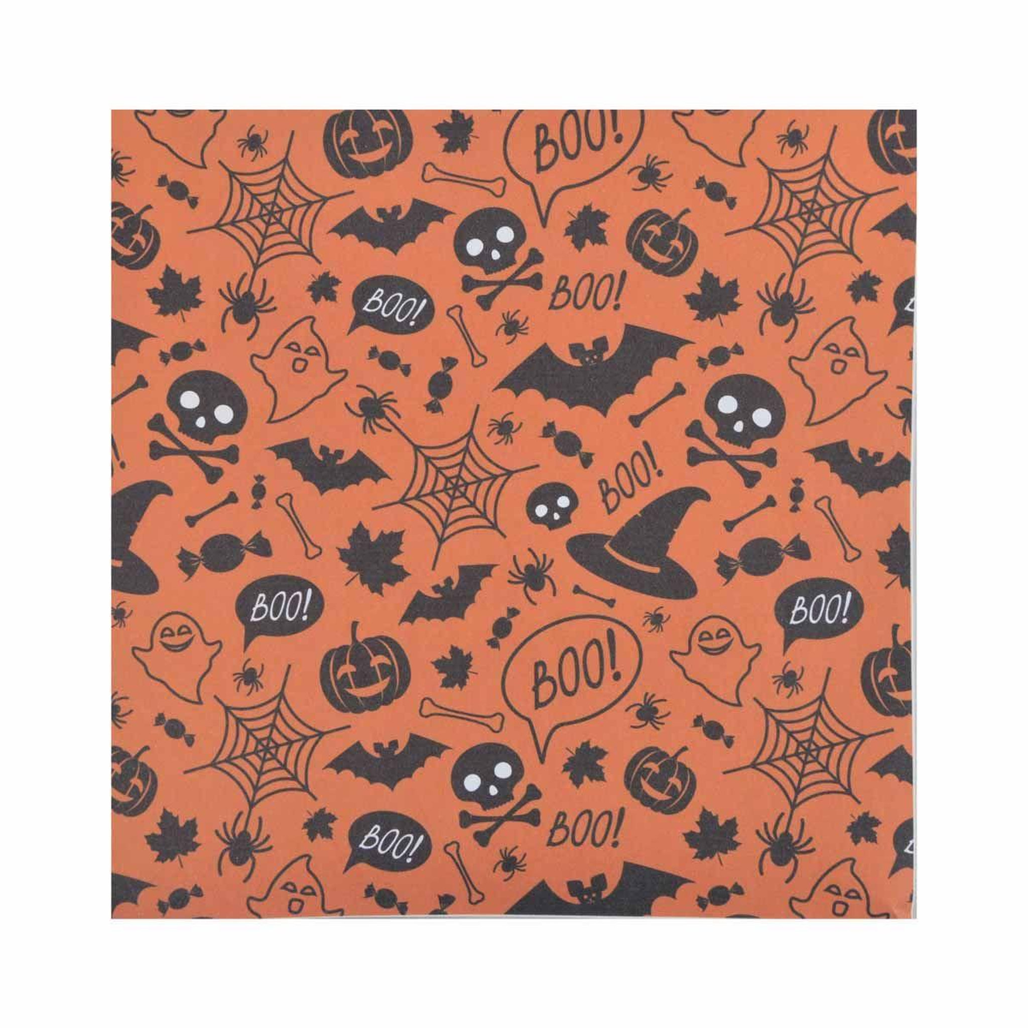 HOMEA Lot de 20 serviettes en papier  halloween  33x33cm orange