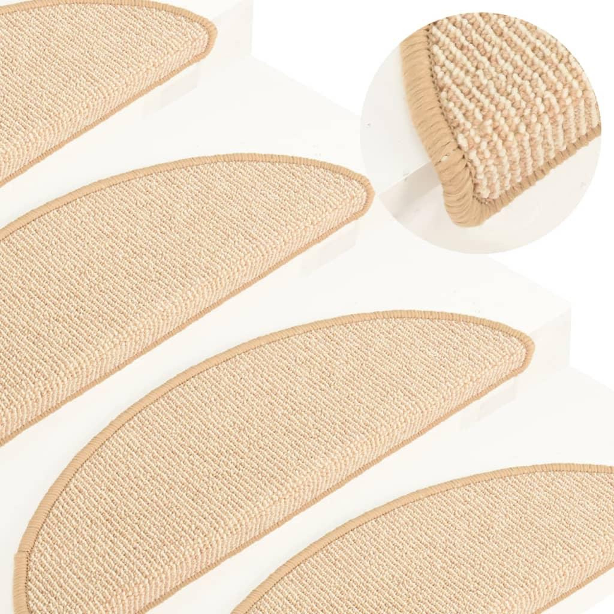 Voir la diapositive 1 : VIDAXL Tapis de marches d'escalier 15 pcs Creme 56x17x3 cm