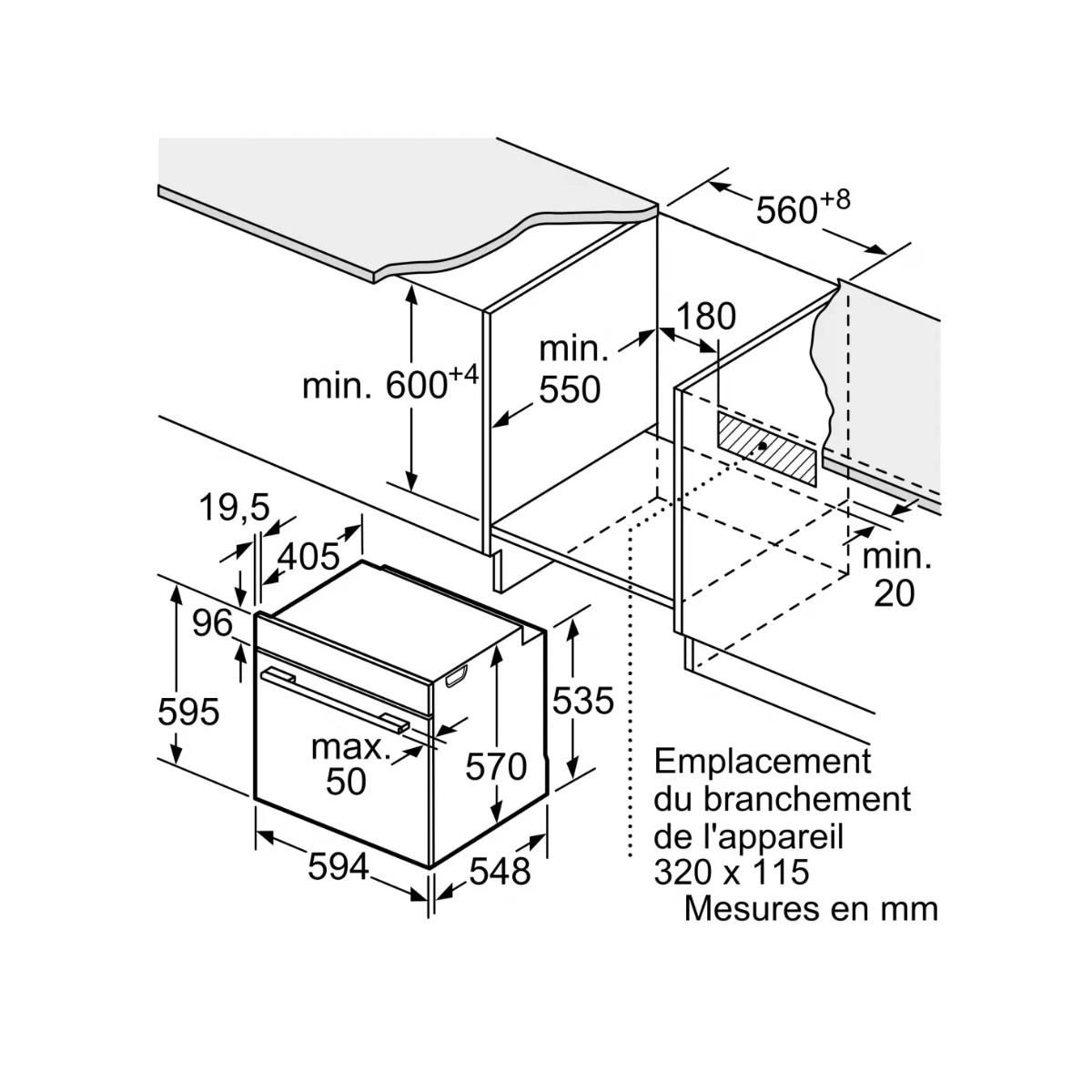 Neff Four intégrable multifonction 71l 60cm pyrolyse/hydrolyse inox - B5ACH7AN3F