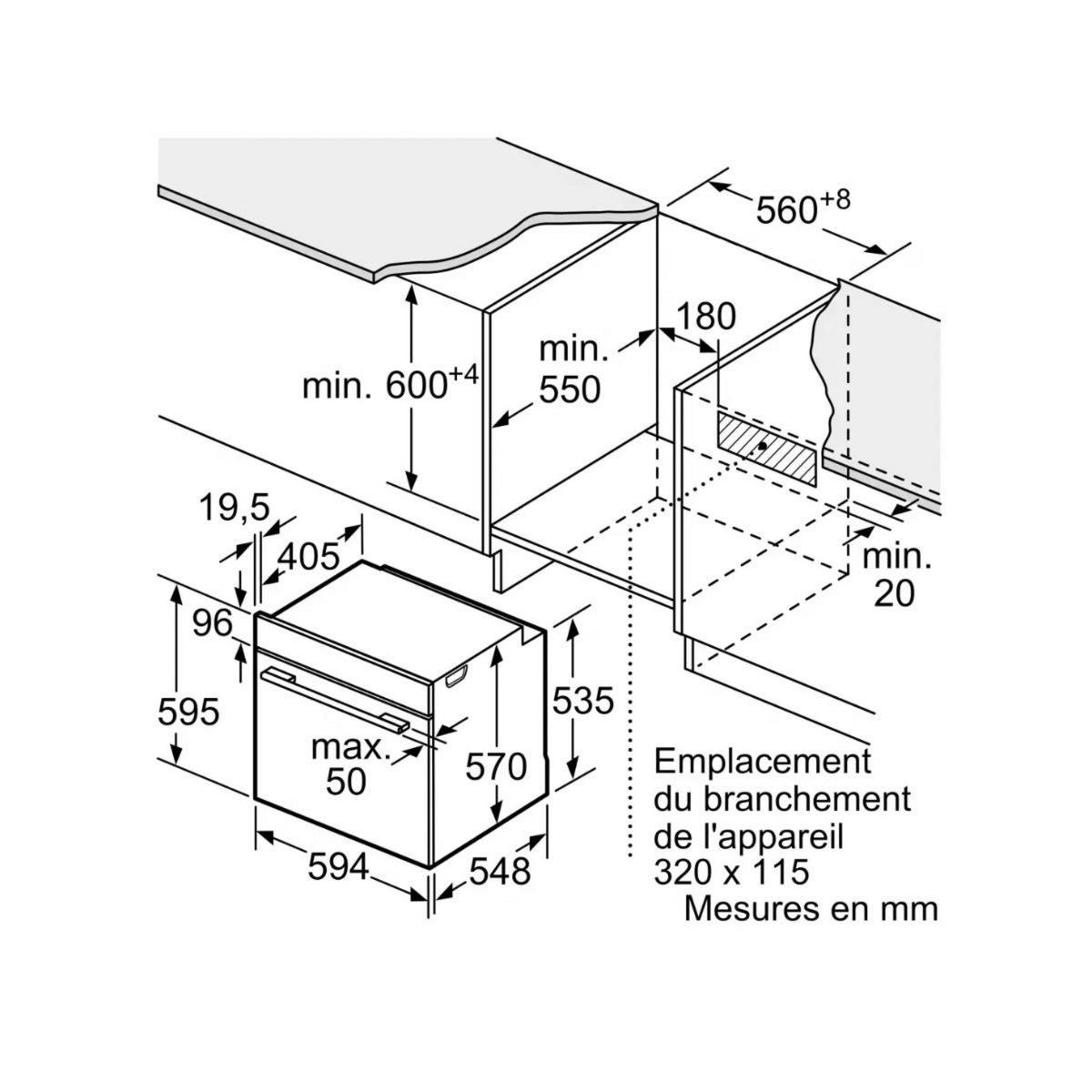 Neff Four intégrable multifonction 71l 60cm pyrolyse/hydrolyse inox - B5ACH7AN3F