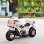 HOMCOM Moto scooter électrique pour enfants modèle policier 6 V 3 Km/h fonctions lumineuses et sonores top case blanc