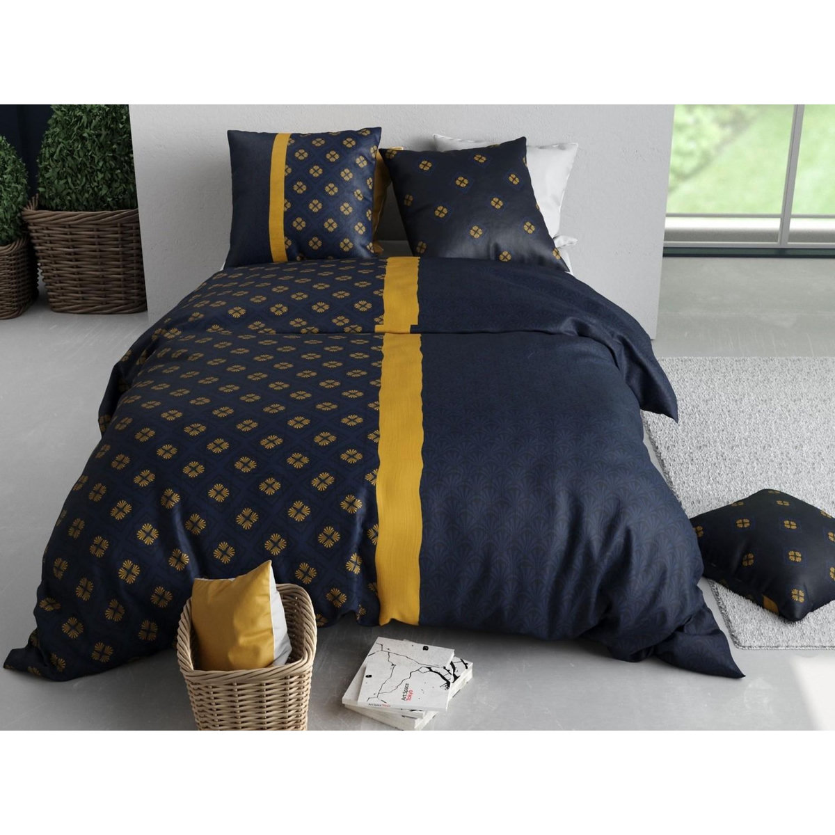 ATELIER DU COTON Parure housse de couette 100%coton 57fils nil