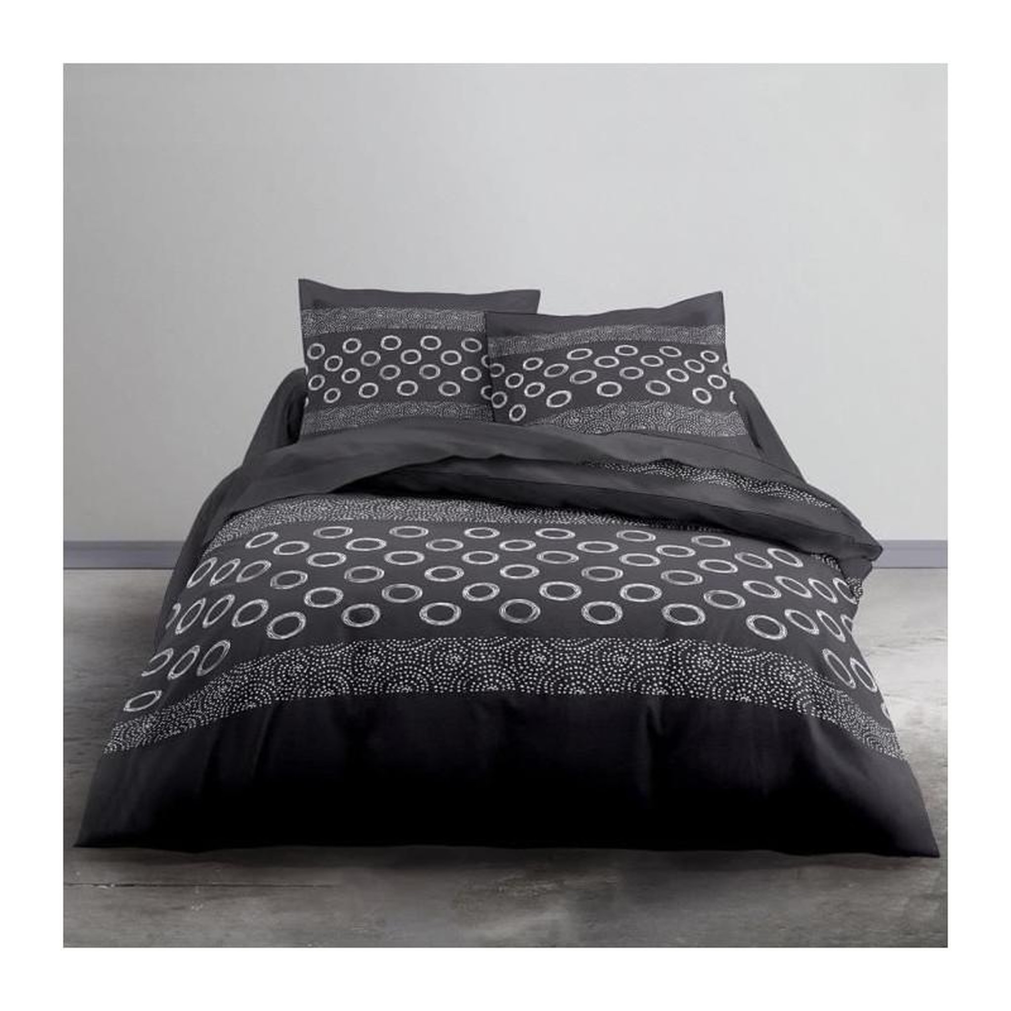 Voir la diapositive 3 : Today TODAY Parure de lit Coton 1 personne - 140x200 cm - Imprimé Gris Gael