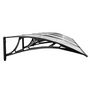 Voir la diapositive 5 : VIDAXL Auvent de porte Noir et transparent 350x75 cm Polycarbonate
