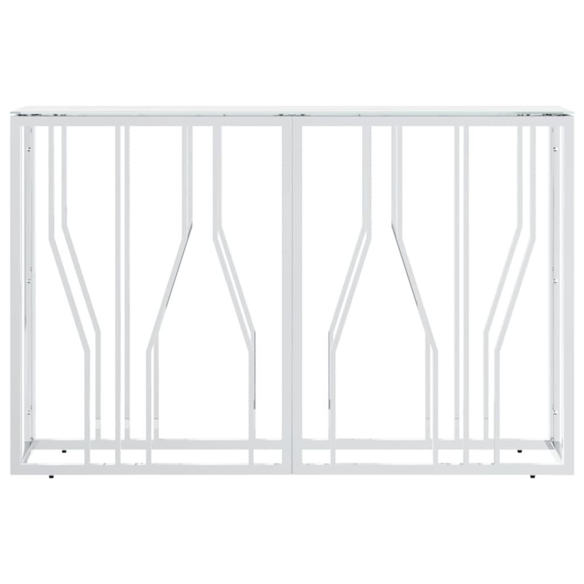 Voir la diapositive 3 : VIDAXL Table console argente 110x30x70 cm acier inoxydable et verre