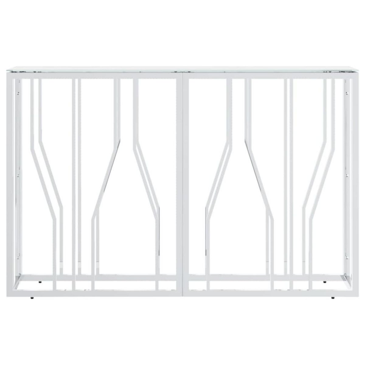 VIDAXL Table console argente 110x30x70 cm acier inoxydable et verre