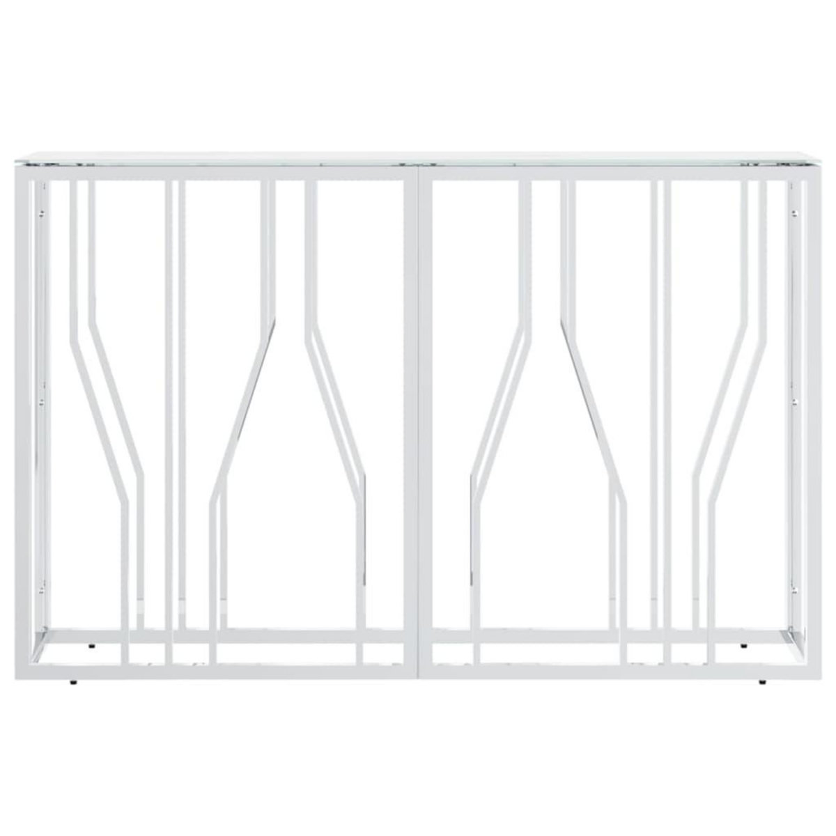 VIDAXL Table console argente 110x30x70 cm acier inoxydable et verre