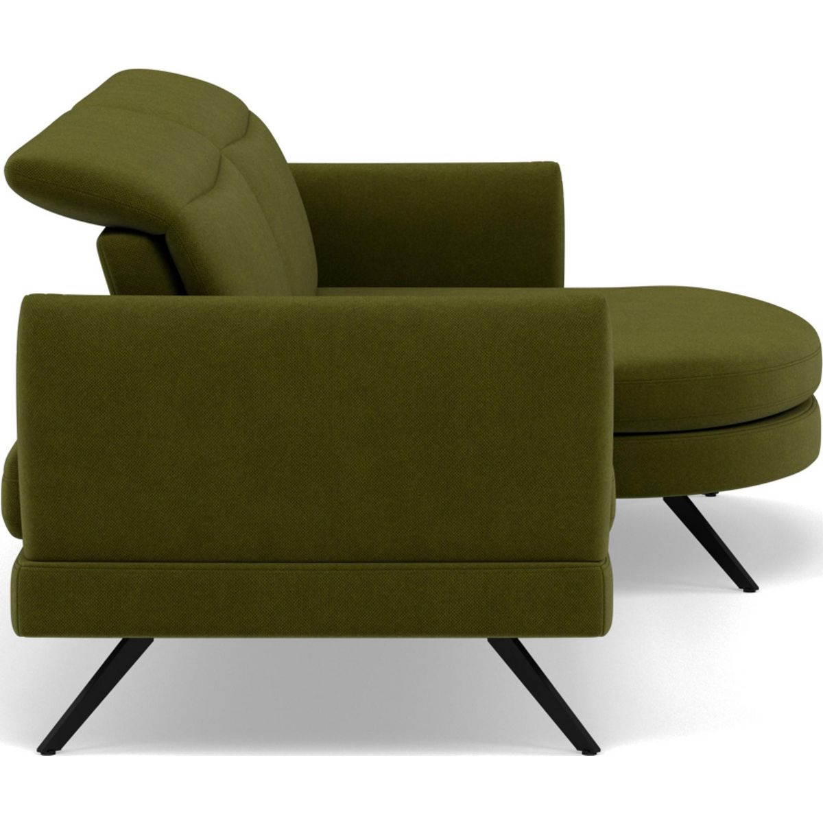 LISA DESIGN Terry - canapé d'angle droit 4 places avec têtières réglables en tissu texturé