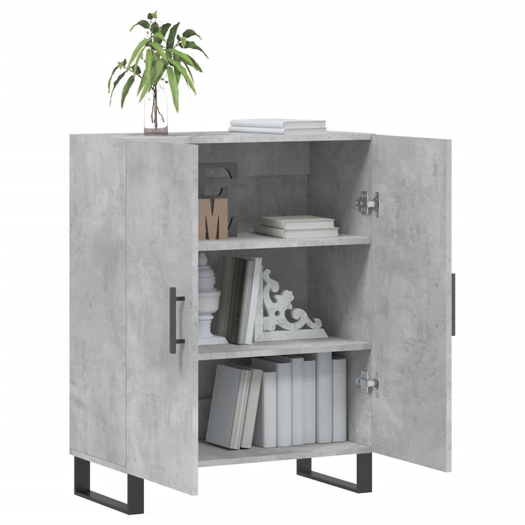 Voir la diapositive 4 : VIDAXL Buffet gris beton 69,5x34x90 cm bois d'ingenierie