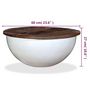 Voir la diapositive 6 : VIDAXL Table basse Bois de recuperation massif Blanc Forme de bol