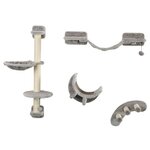 PAWHUT Mur d'escalade pour chat avec hamac passerelle planche à gratter et balles peluche sisal gris