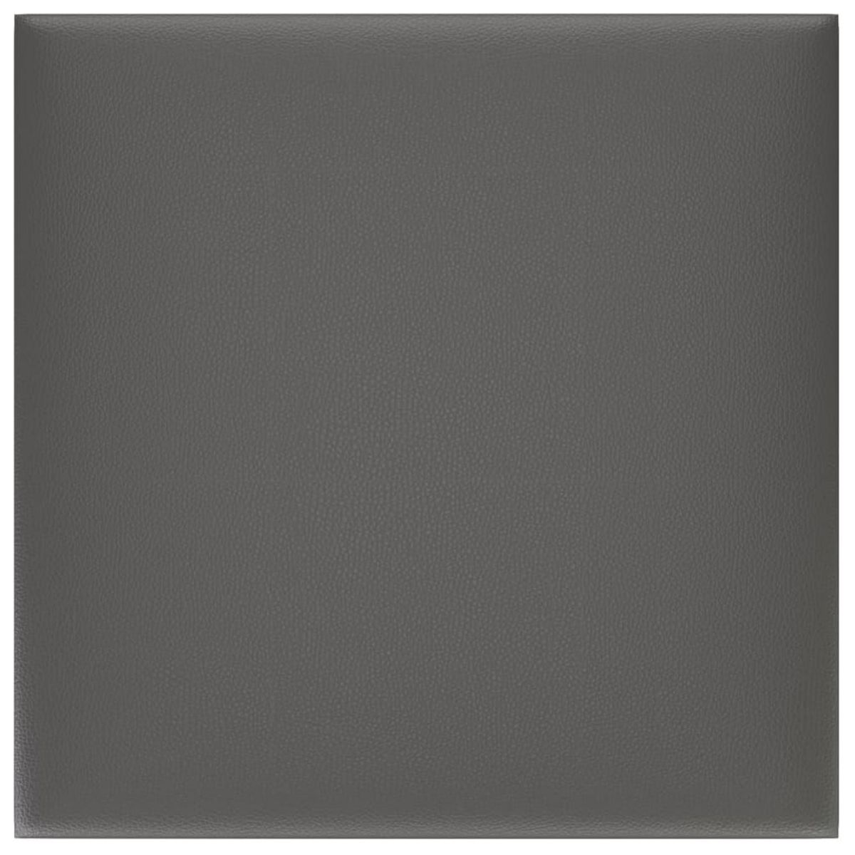 VIDAXL Panneaux muraux 12 pcs Gris 30x30 cm Similicuir 1,08 m²
