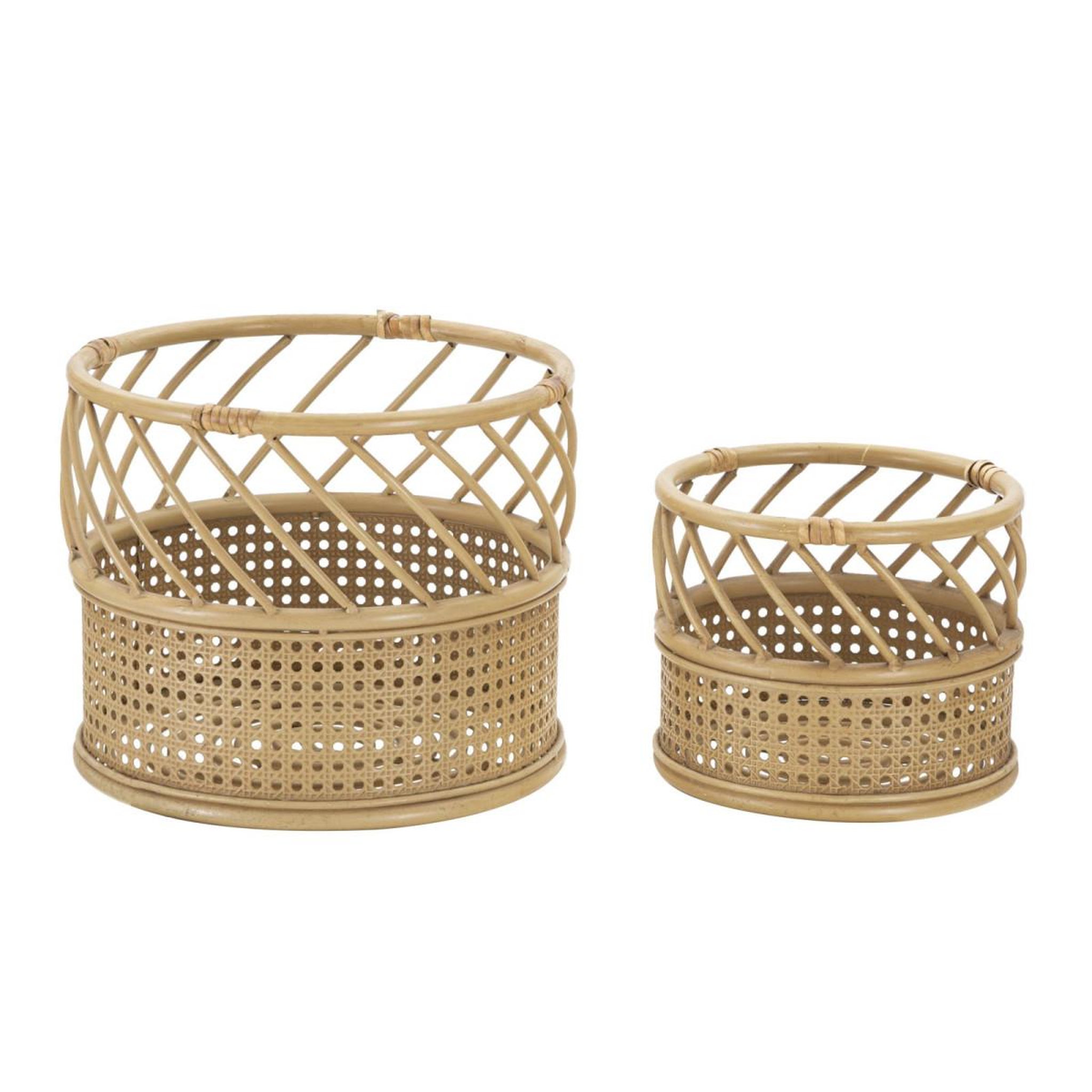 Paris Prix Lot de 2 cache-pots en rotin  panama  30cm naturel