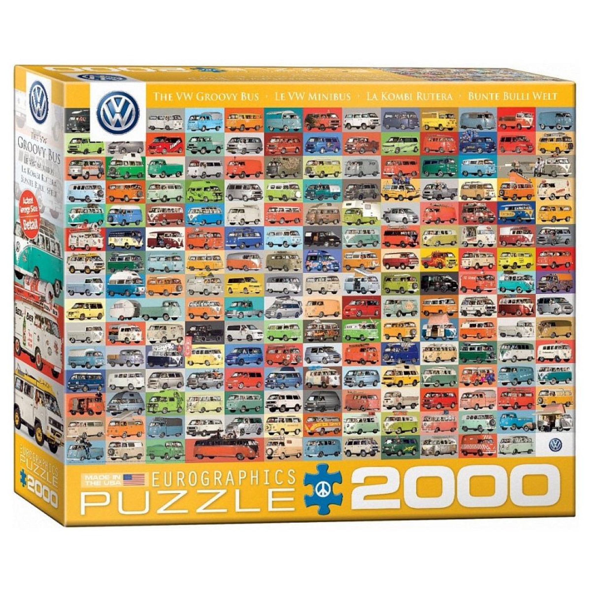 Eurographics Puzzle Volkswagon Groovy Bus Collage 2000 pieces
