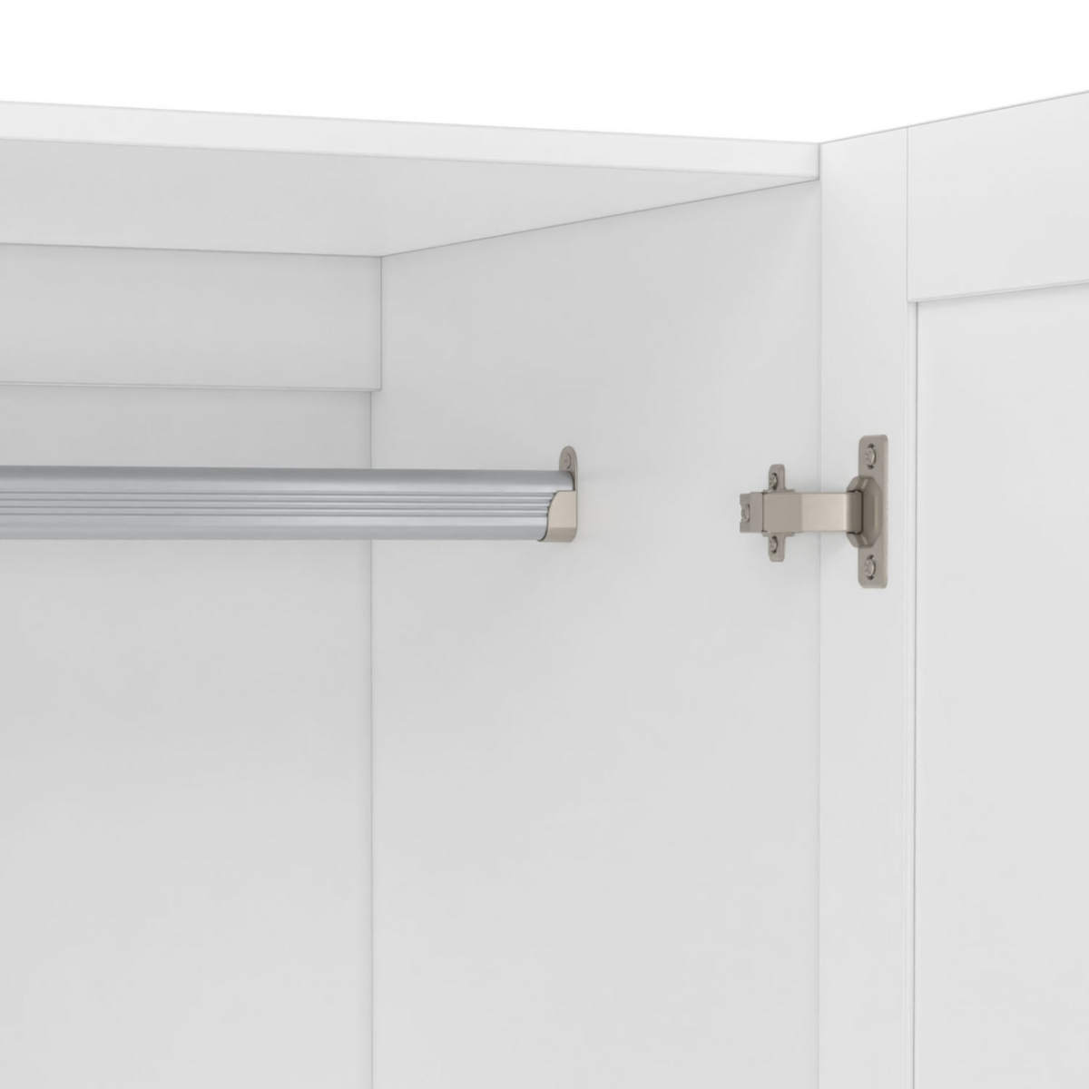 ID MARKET Armoire 4 portes VITO blanc penderie 160 cm avec 2 tiroirs et étagères