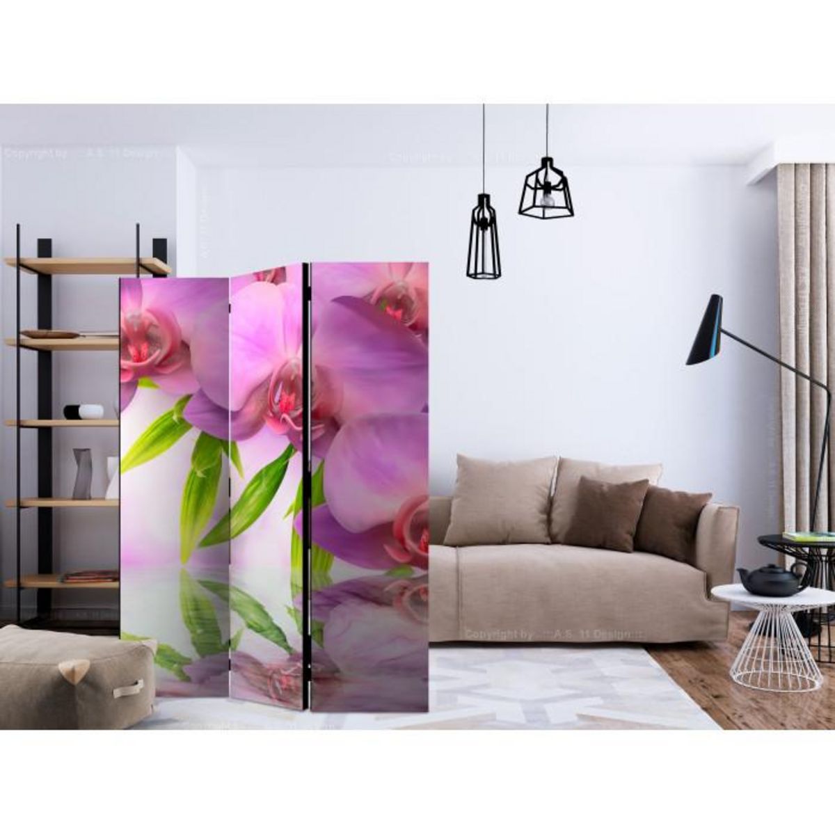 Paris Prix Paravent 3 Volets  Orchid Spa  135x172cm
