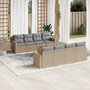 Voir la diapositive 1 : VIDAXL Salon de jardin avec coussins 9 pcs beige resine tressee