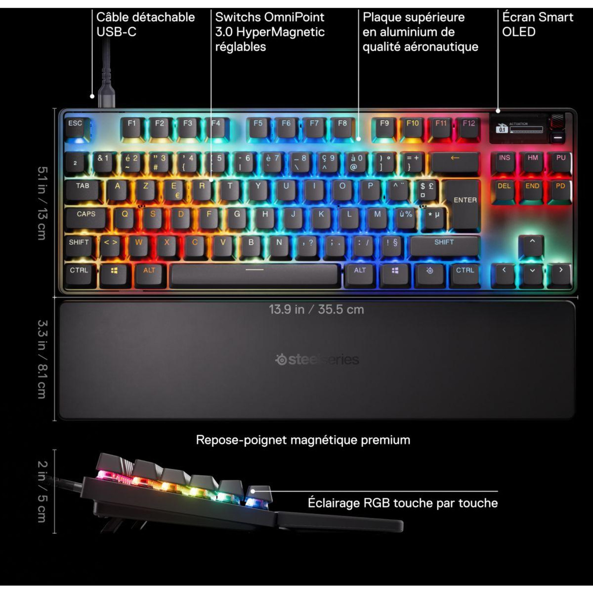 Voir la diapositive 5 : STEEL SERIES Clavier gamer apex pro tkl gen 3 - fr