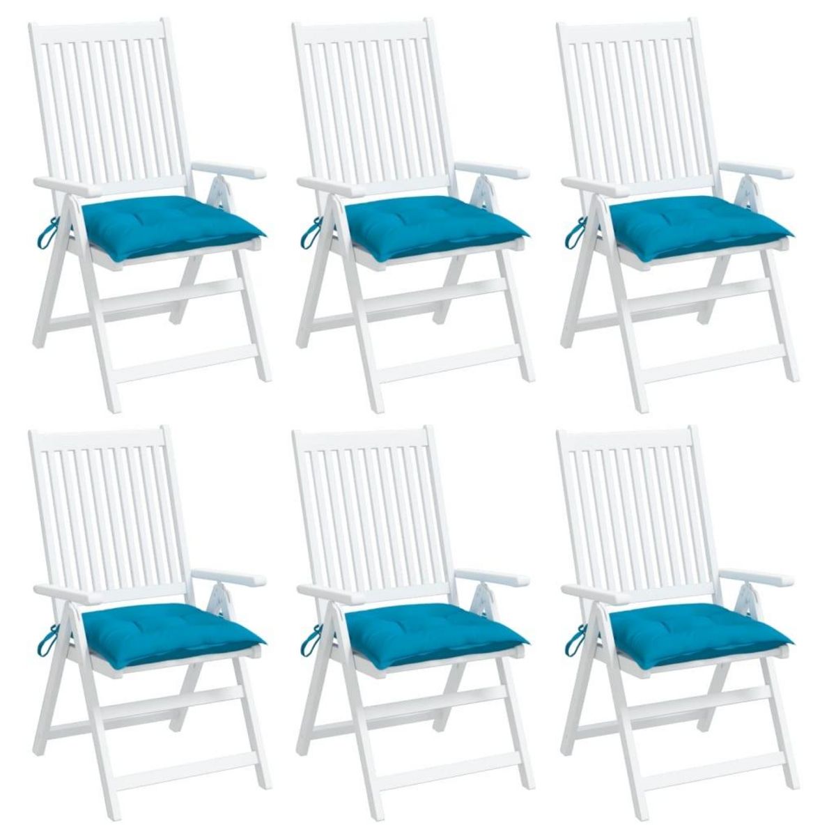 VIDAXL Coussins de chaise lot de 6 bleu clair 40x40x7 cm tissu oxford