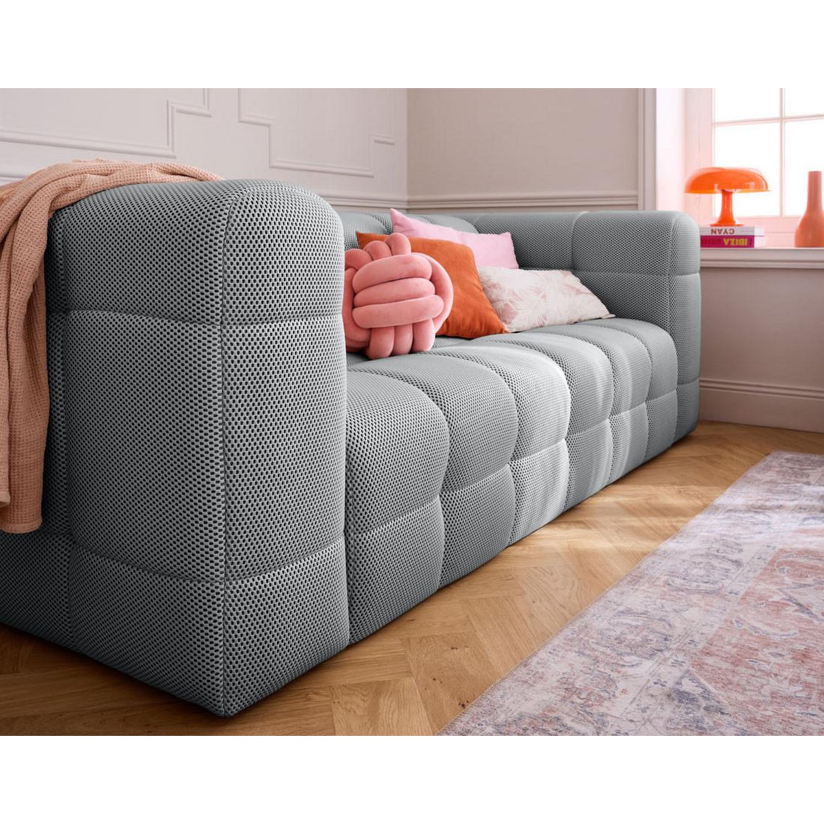 LISA DESIGN Suzano - canapé 3 places - en tissu mailles 3d