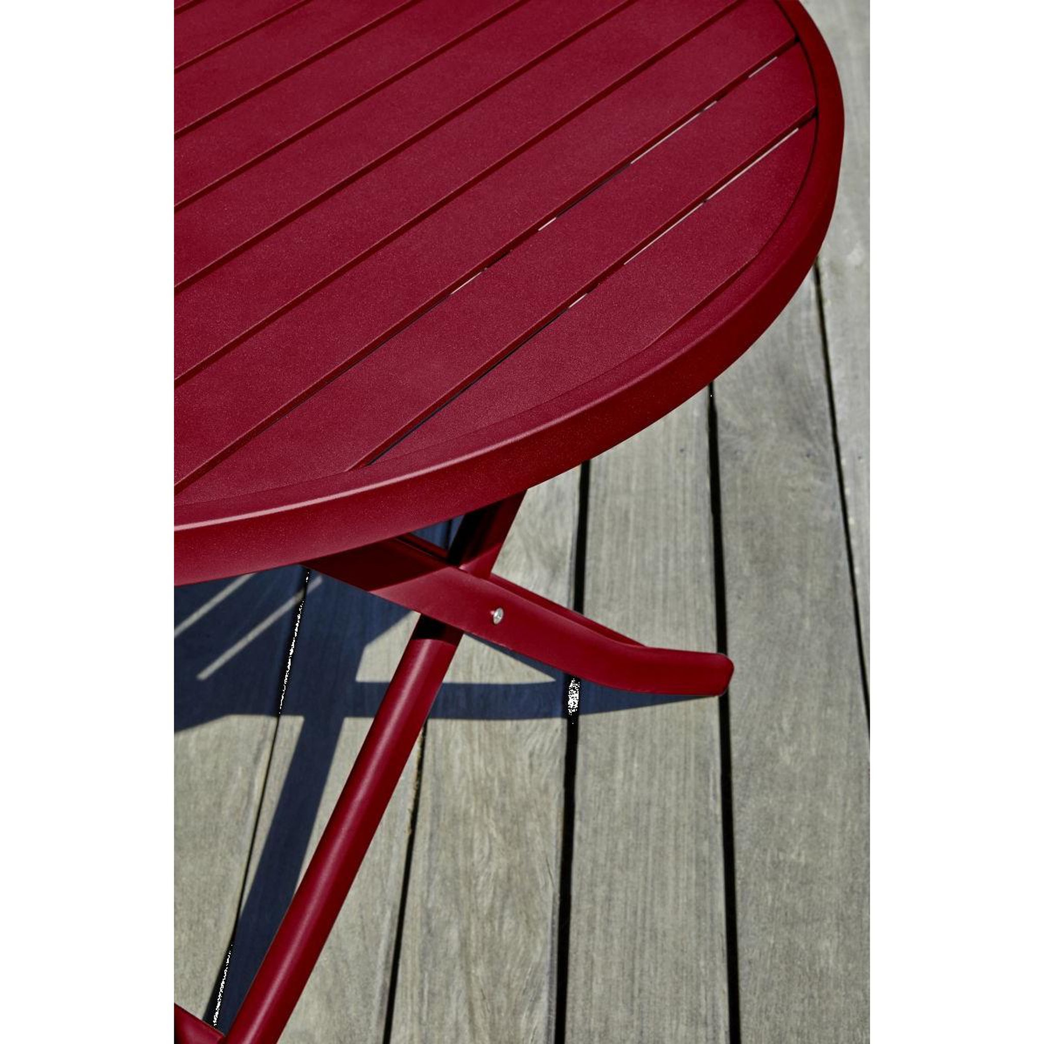 Voir la diapositive 2 : Paris Prix Ensemble Table de Jardin Pliante & 4 Chaises  Marius  110cm Rouge Carmin