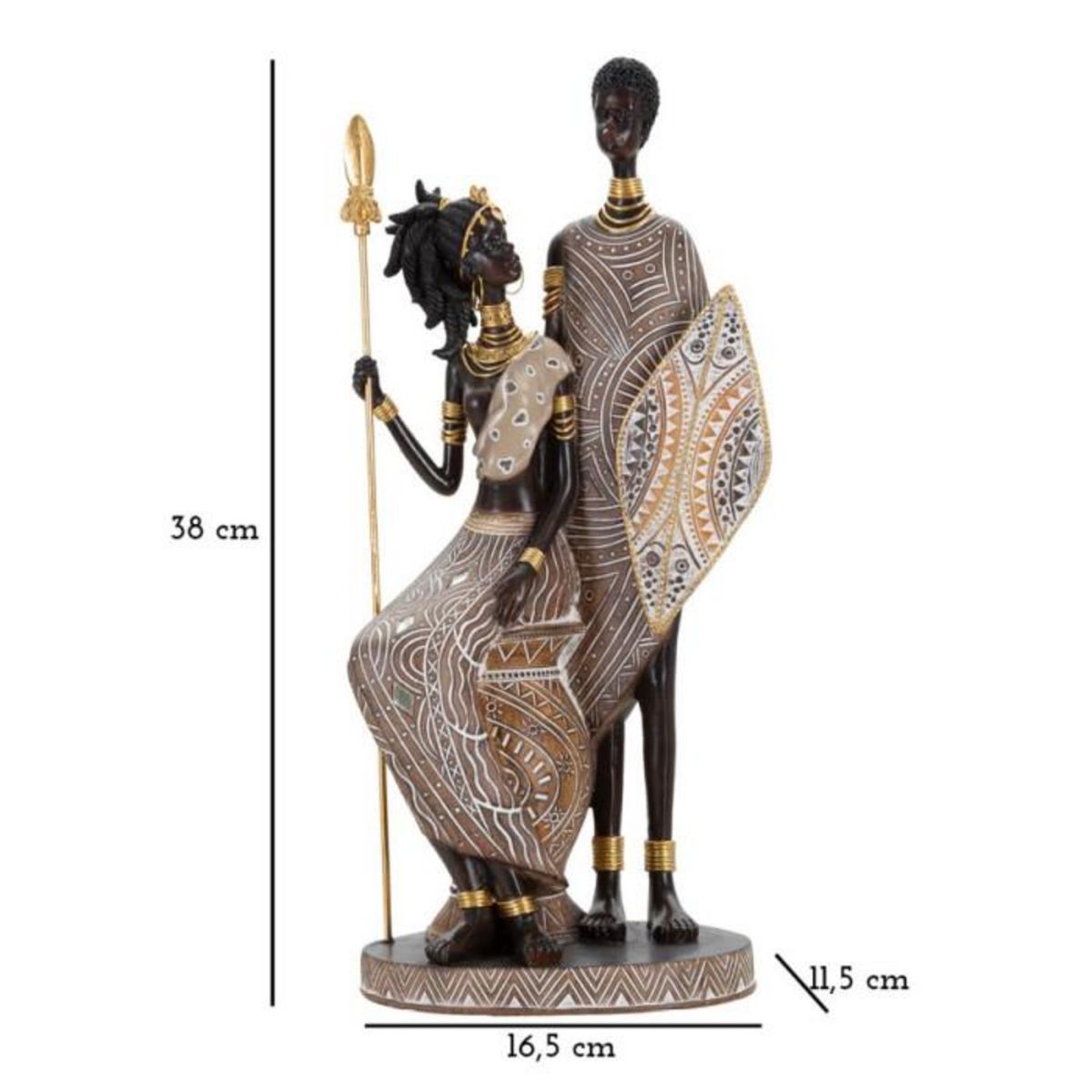 Paris Prix Statuette Déco Famille  Tribal Masai  38cm Multicolore